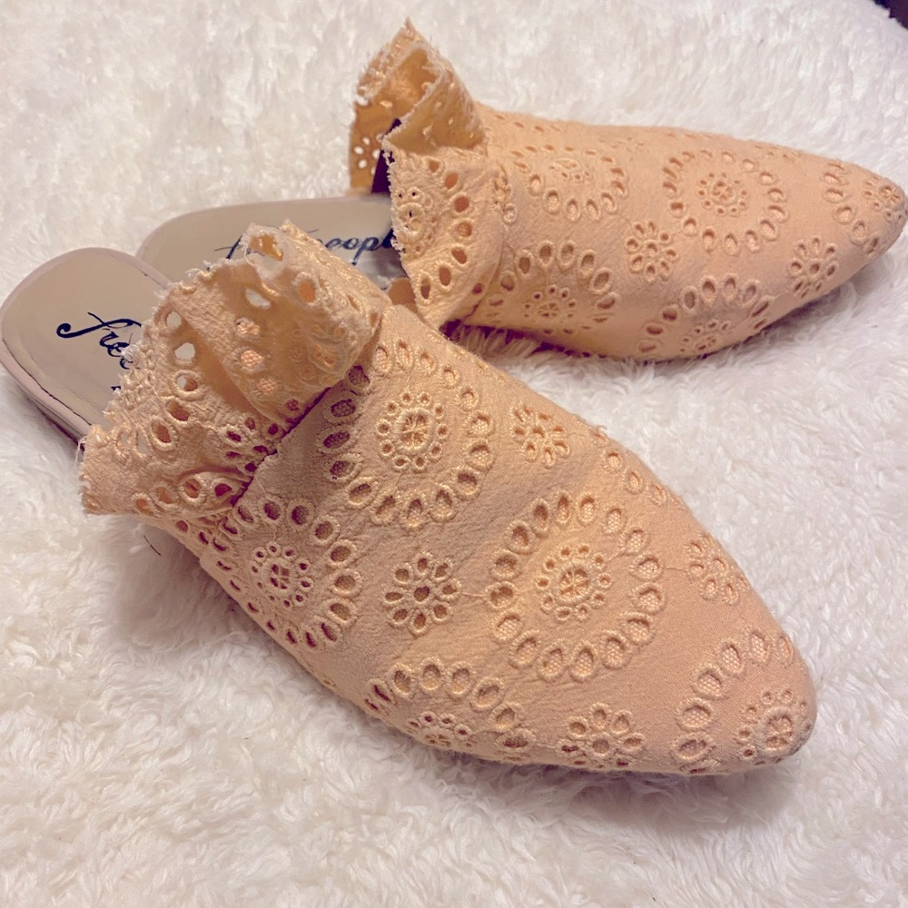 Free People Eyelet Sienna Slip On Mules